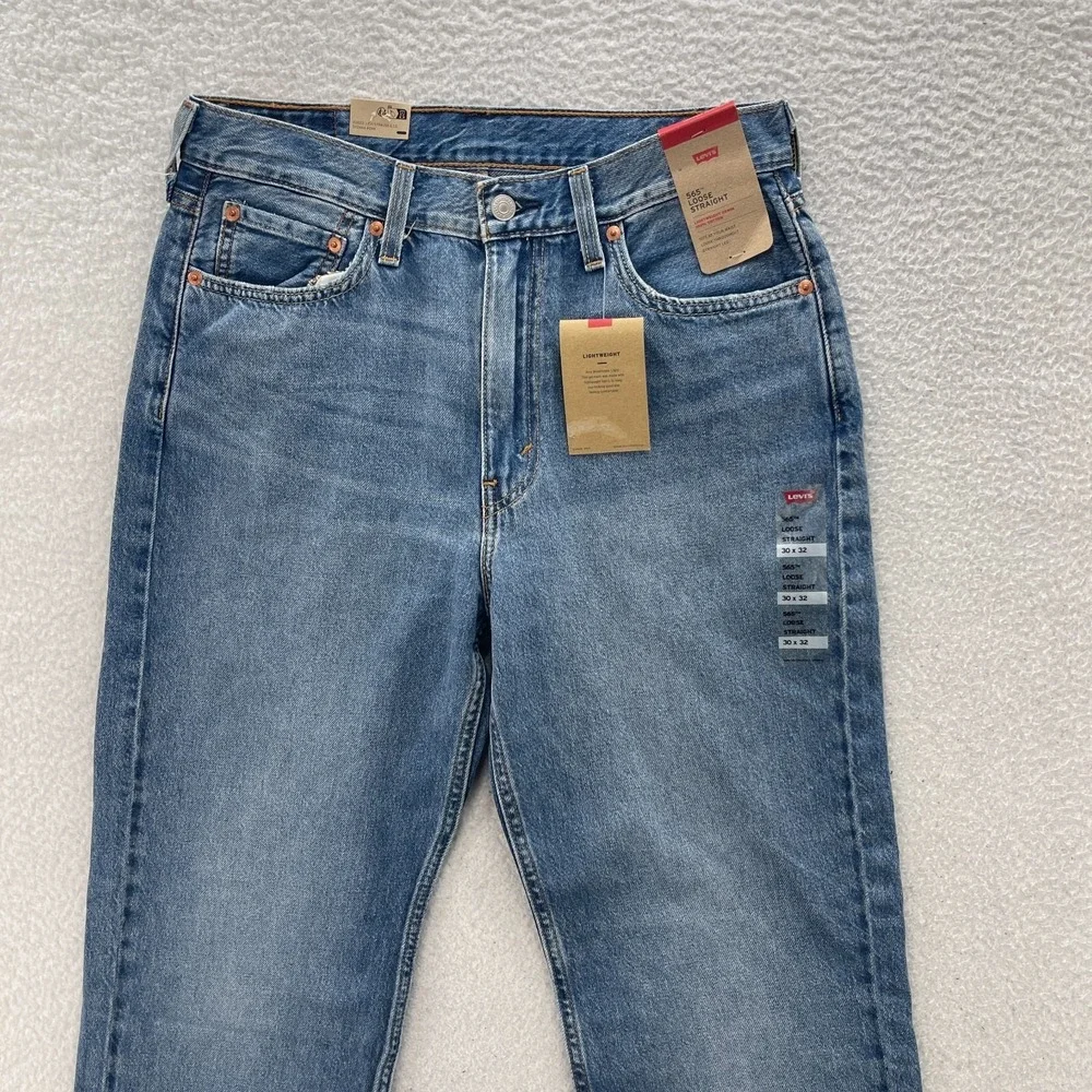 Levis 565 Jeans Mens 30x32 Blue Loose Straight Lightweight Denim Y2K Grunge NEW
